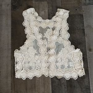 Miami Crochet Lace Mesh Vest Size Small